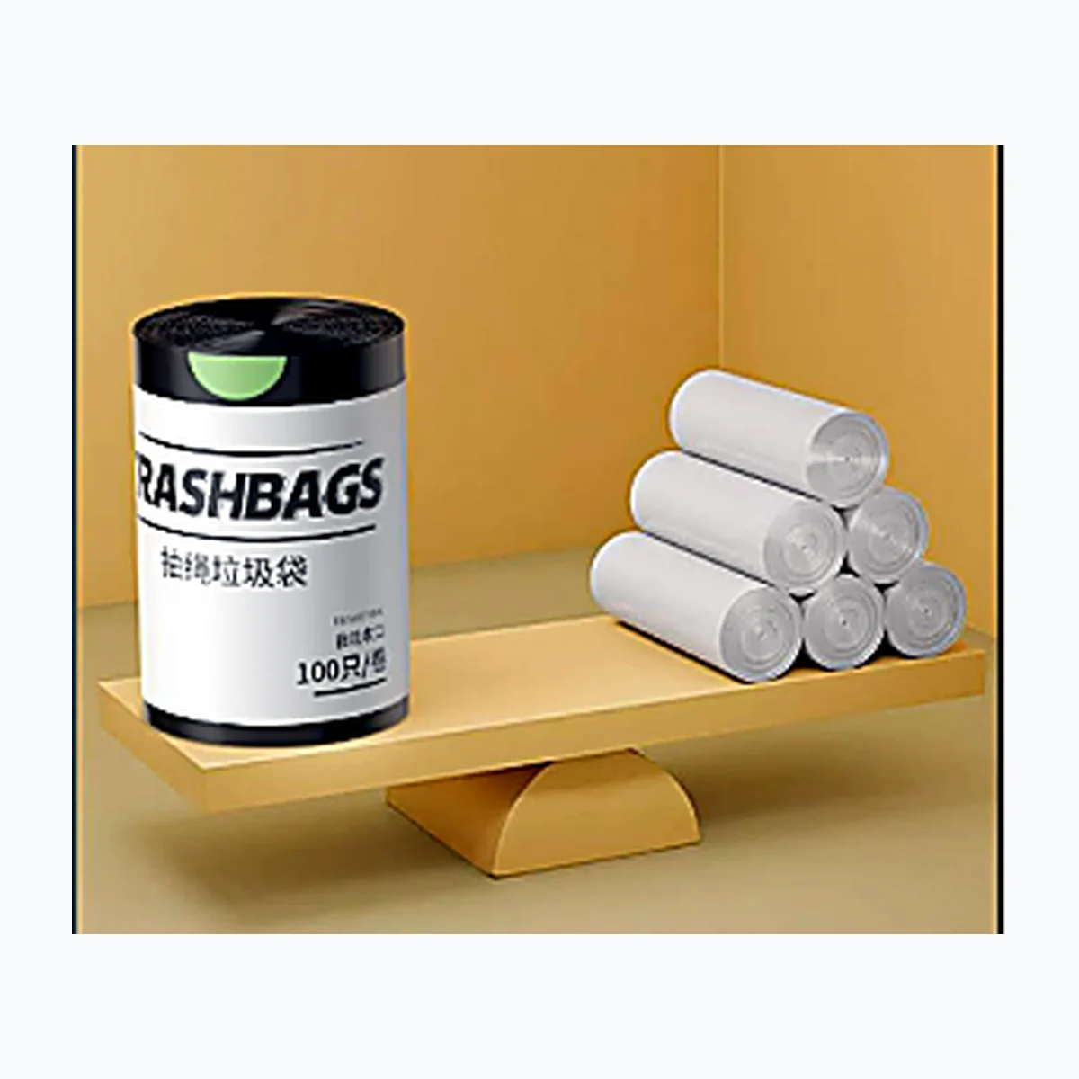 OKISS Мешки для мусора с затяжкой - 45×50 см, 100 шт., черный (CSLJD-001) изображение товара