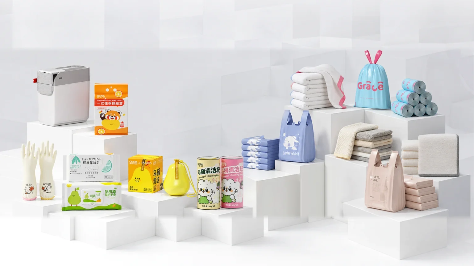 OKISS product packaging examples for catalog and quotation requests